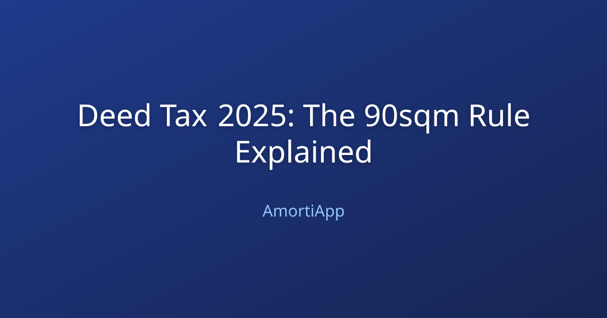 Deed Tax 2025: The 90sqm Rule Explained