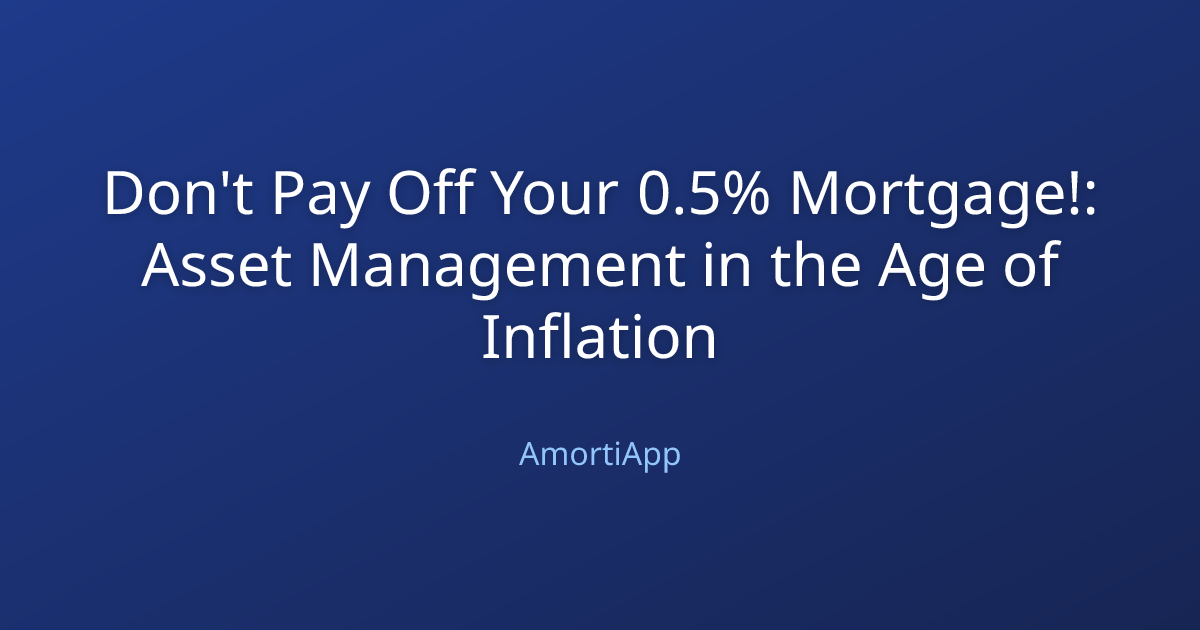 Don't Pay Off Your 0.5% Mortgage!: Asset Management in the Age of Inflation