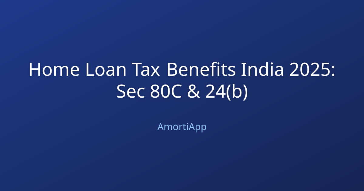 Home Loan Tax Benefits India 2025: Sec 80C & 24(b)